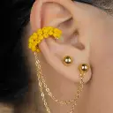 Earcuff Cadena con Topo de Acero